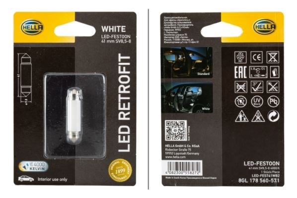Ampul 12V 1W LED Retrofit SV8.5 8 HELLA