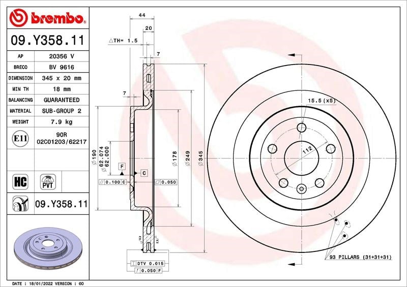 Xpeng P7 Fren Diski BREMBO