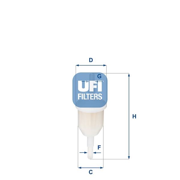 Şeffaf Benzin Ara Filtre Küçük Tip Universal UFI