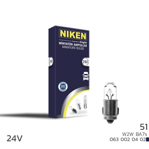 24V 51 Ampul W2W BA7s 10'lu NIKEN