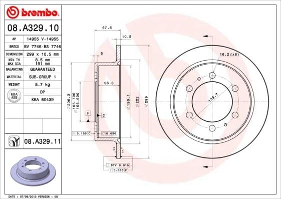 Ssangyong Arka Fren Diski UV Kaplamalı BREMBO