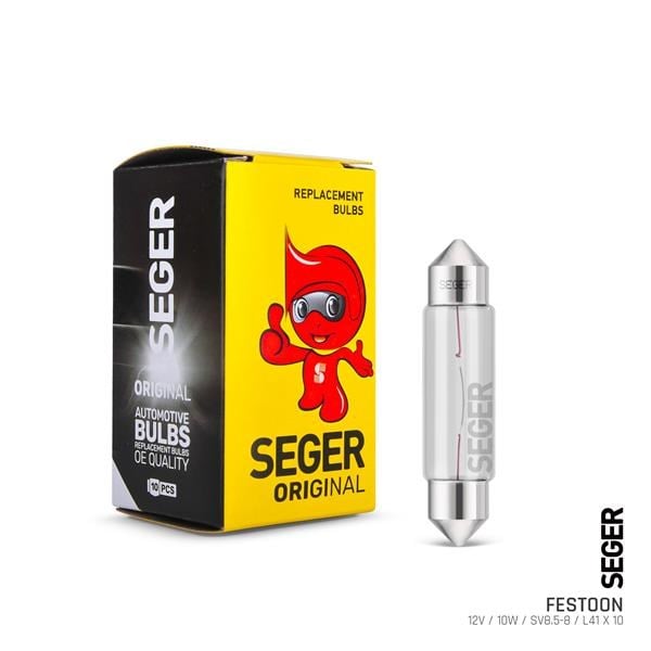 FES 12V 10W SV8.5-8 41MM Sofit Standart Ampul SEGER