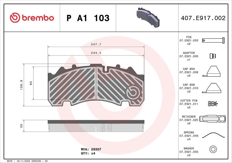 BPW SH Fren Balatası BREMBO