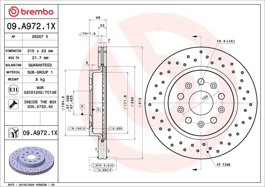 Buick Lacrosse Regal Cadillac CT5 CT6 Fren Diski BREMBO
