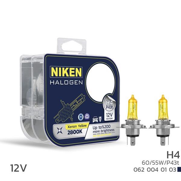 12V H4 60/55W Sarı Işık Ampul P43t 2800K NIKEN