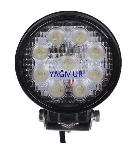 9 LED Yuvarlak Projektör Çalışma Lambası 27W FORZA