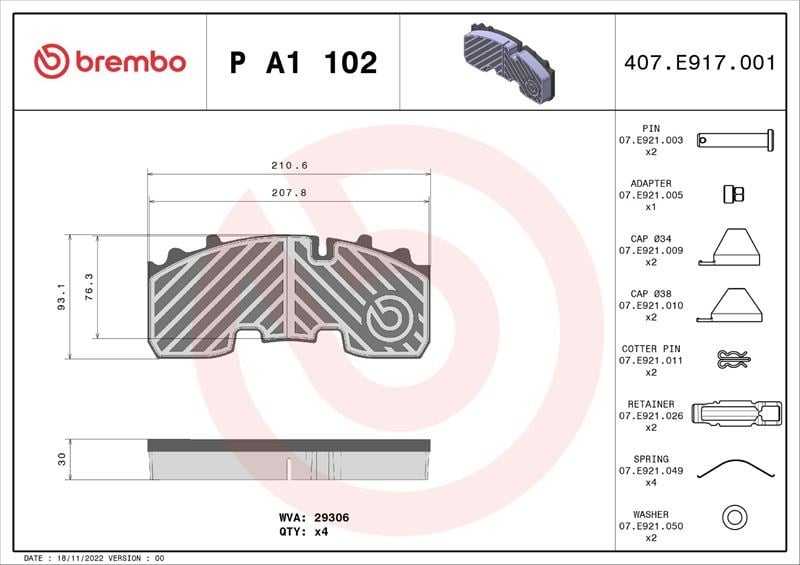 BPW SKH Fren Balatası BREMBO