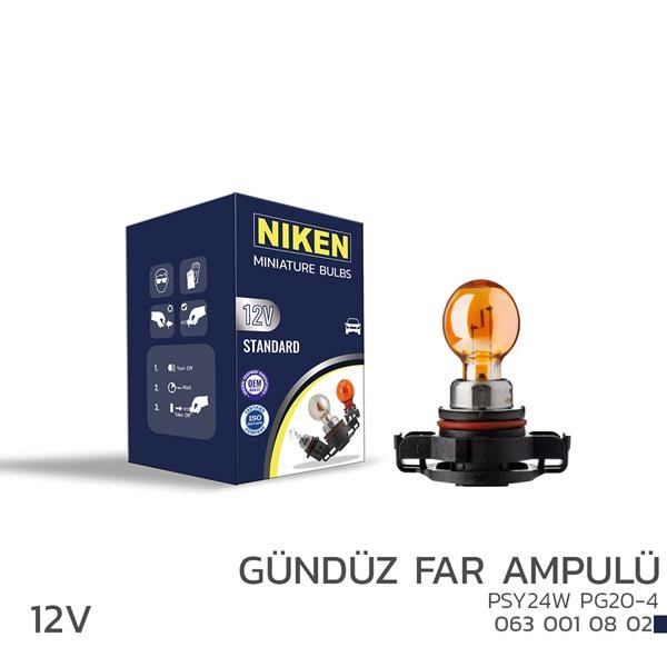 12V PSY24W Gündüz Far Ampulü PG20-4 Amber 10'lu NIKEN