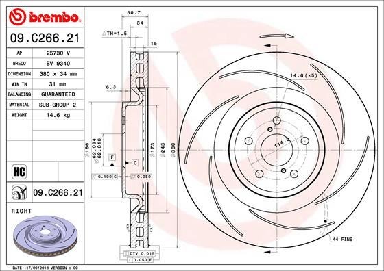 Lexus Ön Fren Diski UV Coated BREMBO
