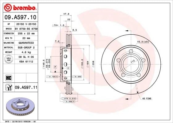 Arka Fren Diski Hava Kanallı Kaplamalı Yüksek Karbon Alaşımlı BREMBO