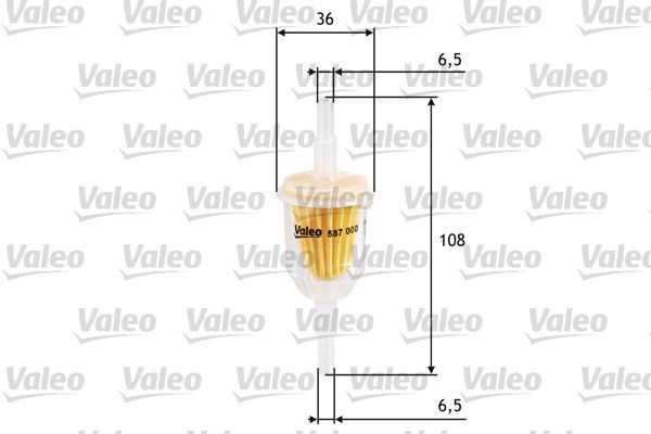 Şeffaf Benzin Ara Filtre Küçük Tip Universal VALEO