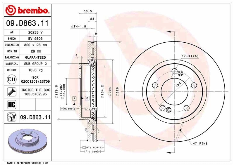 Ssangyong Musso QK Fren Diski BREMBO
