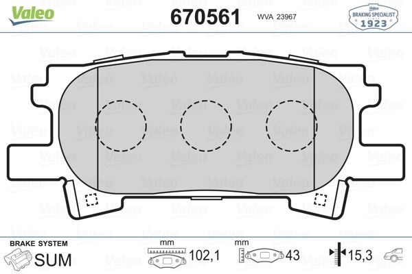 Lexus RX 300 350 400 Arka Fren Balatası VALEO