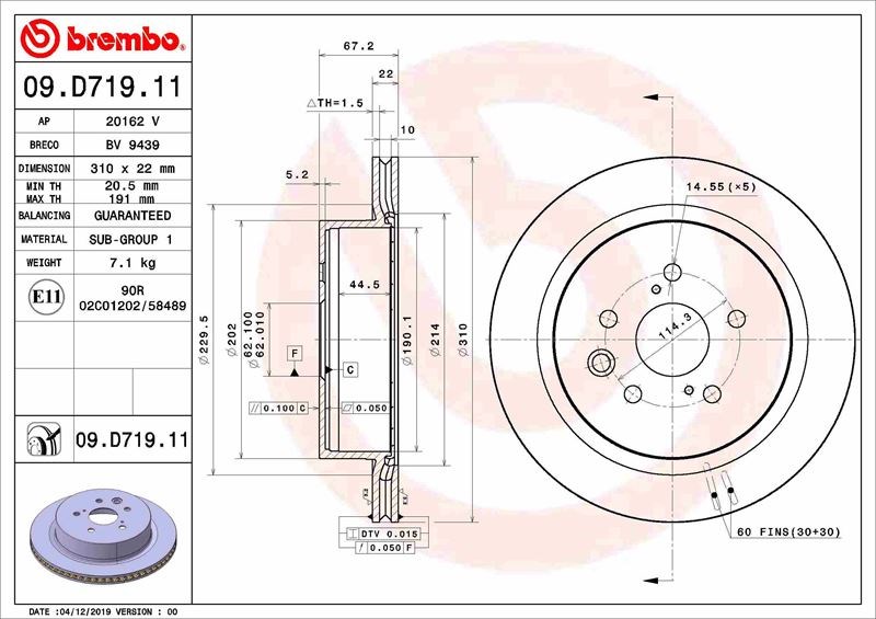 Lexus GS L1 Fren Diski BREMBO