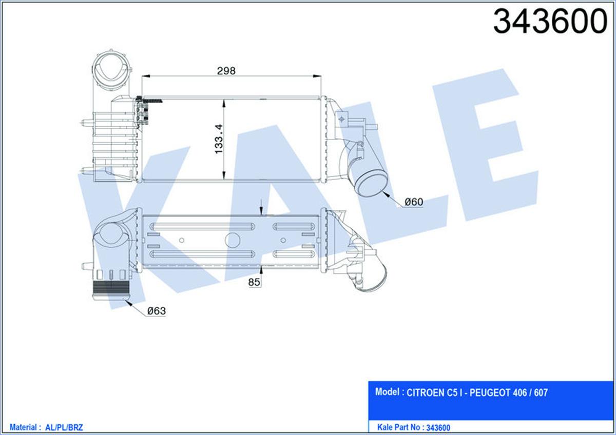 Turbo Radyatörü Intercooler 406 98-04 607 00 C5 01-04 2.0Hdi-2.2Hdı Al/Pl/Brz 29