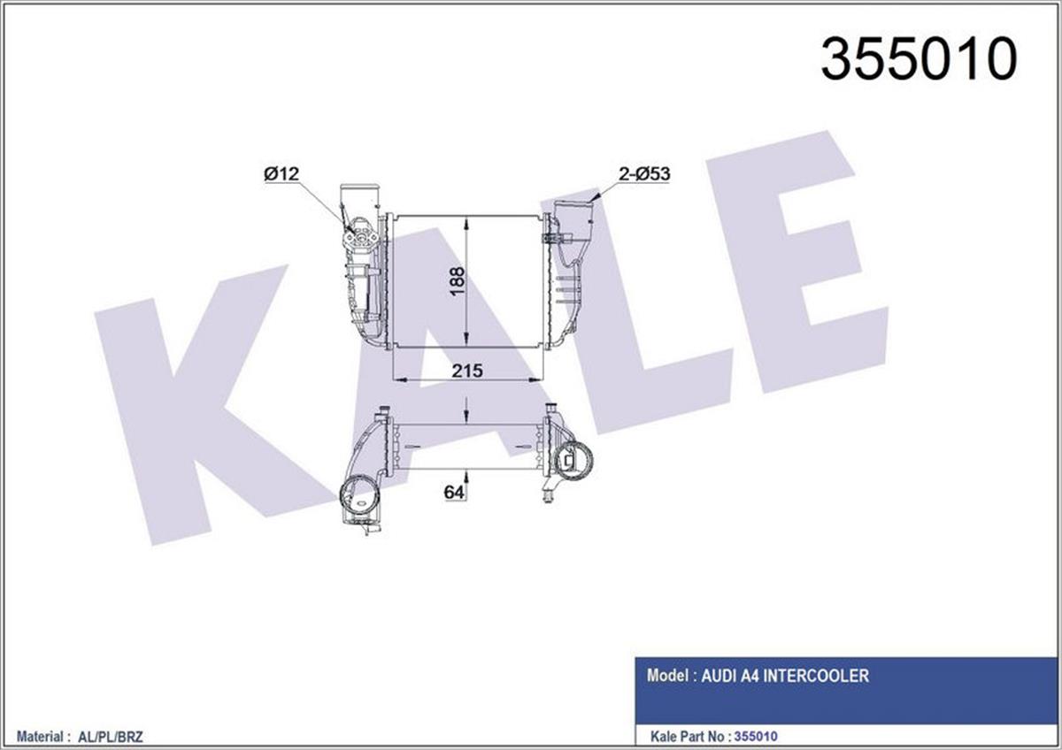 Turbo Radyatörü Intercooler Audi A4-Exeo 08-10 1.8T