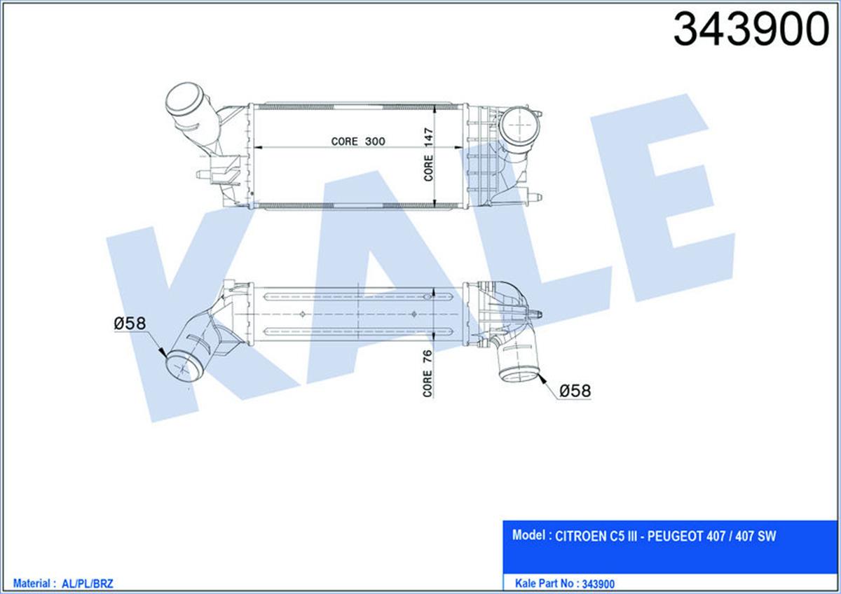 Turbo Radyatörü Intercooler Cıtroen C5 Hdi 05 Al/Pl/Brz 300X147x76