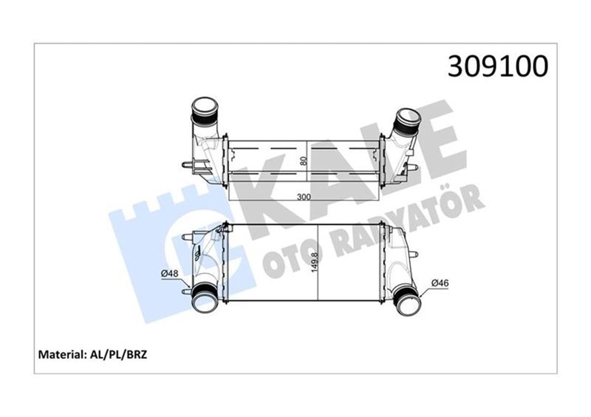 Turbo Radyatörü Intercooler Courıer-Fiesta Iv-Bmax 1.0 Ecoboost Al/Brz