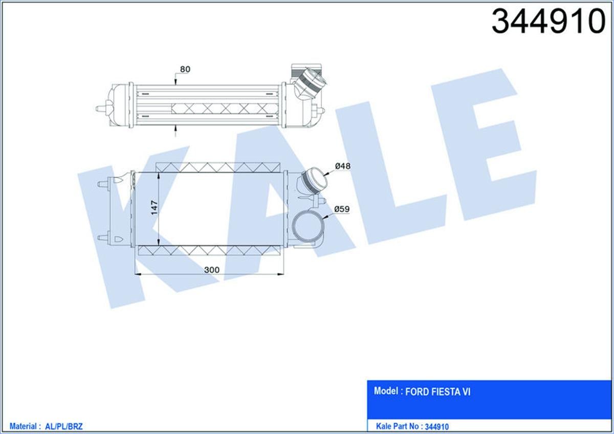 Turbo Radyatörü Intercooler Fiesta 1.6 Tdci 08 Mek Ac /- Al/Pl/Brz