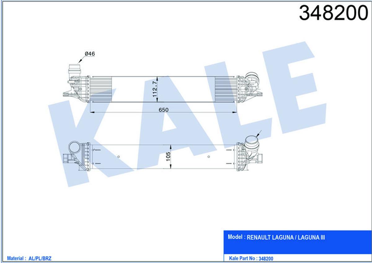 Turbo Radyatörü Intercooler Lgn Iıı 2.0 Dcı Al-Pl-Brz 652X112x108