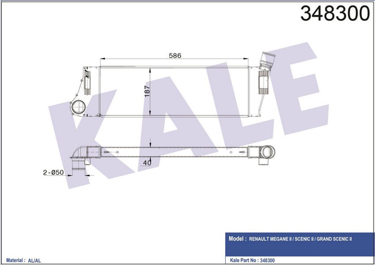 Turbo Radyatörü İntercooler Megane Iı-Scenic Iı 1.5Dcı-1.9Dcı Al-Pl-Brz 586X187x
