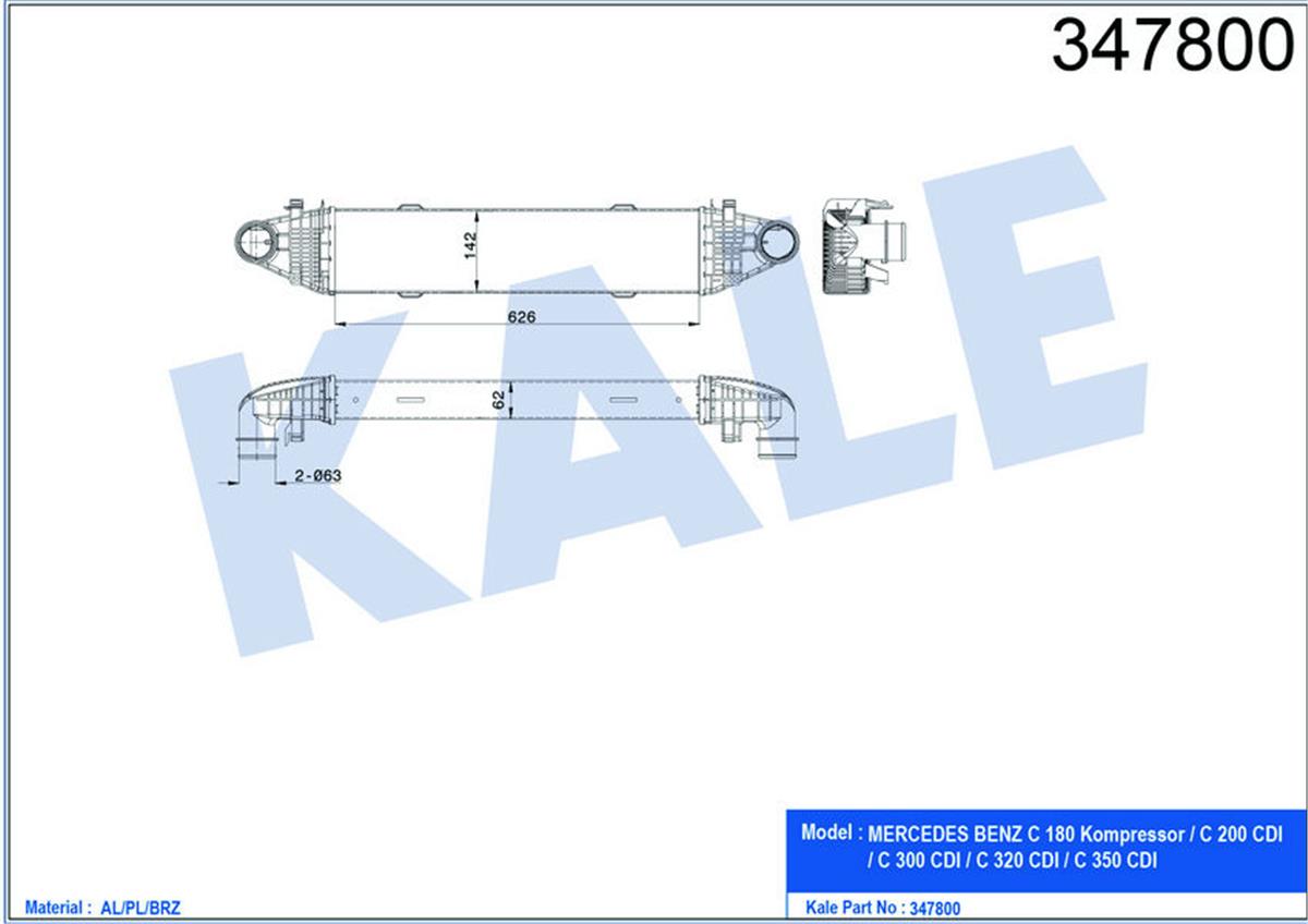 Turbo Radyatörü Intercooler Mercedes Benz 250-350-C180-C250-C320-C350 Al-Pl-Brz