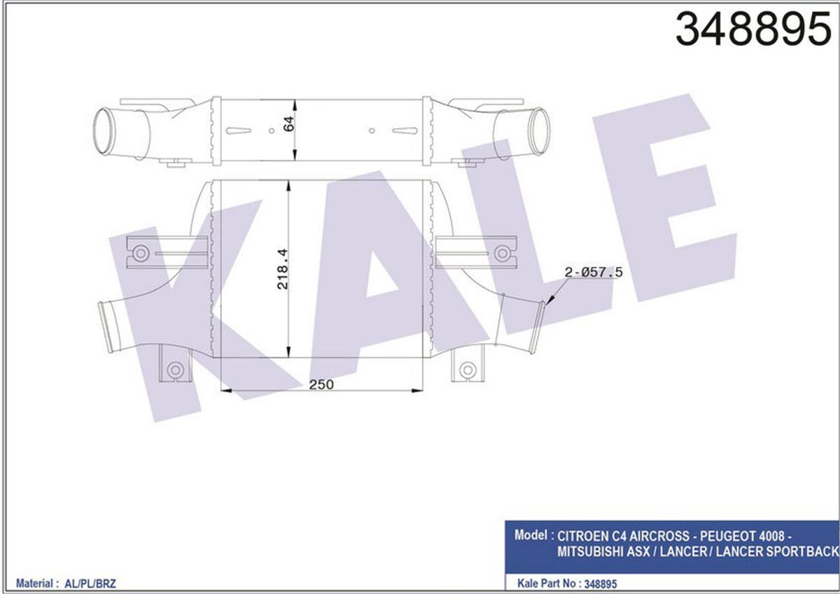 Turbo Radyatörü Intercooler P4008 13 C4 12 Asx 10 Lancer Vııı