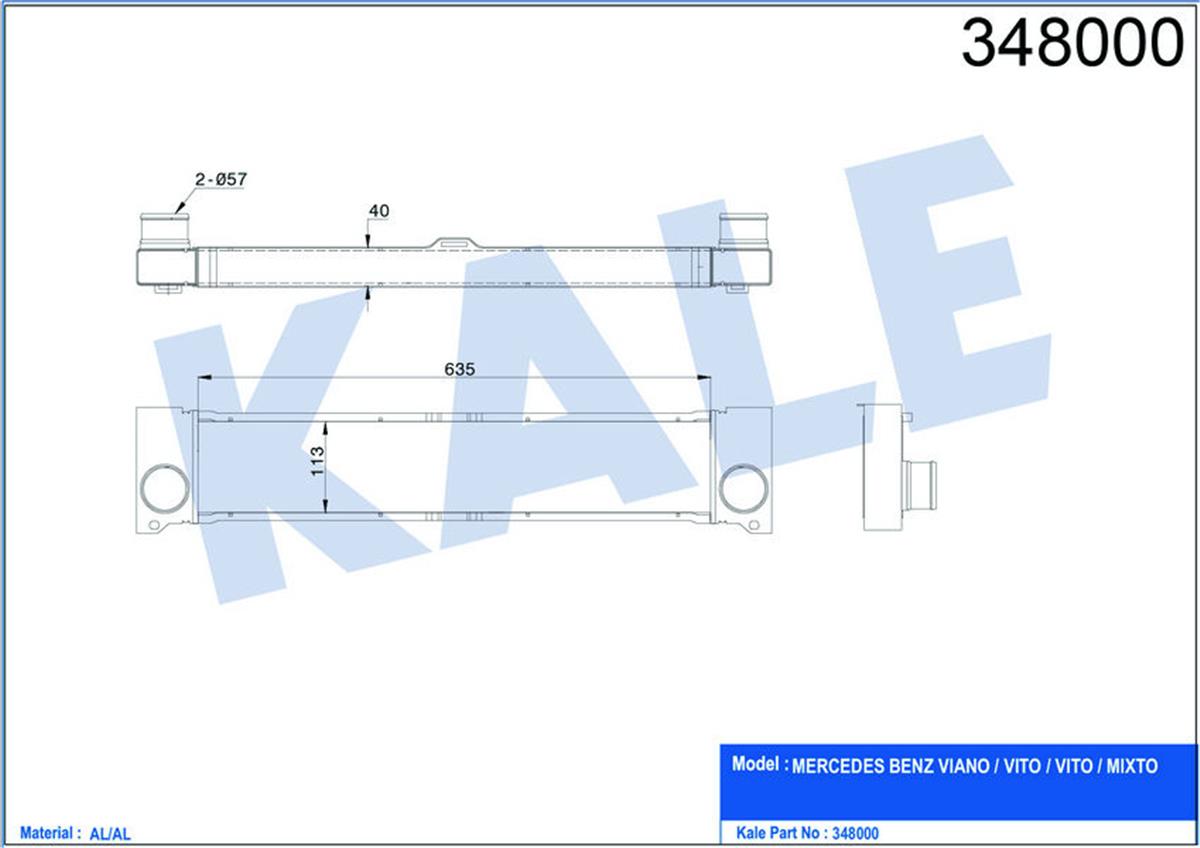 Turbo Radyatörü Intercooler Vıto / Mıxto Al/Pl/Brz 635X113x50