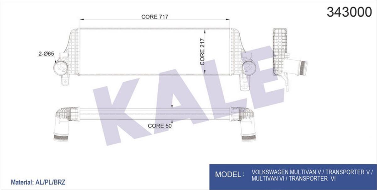 Turbo Radyatörü Intercooler Vw Transporter T5 Al/Pl/Brz 717X217x50