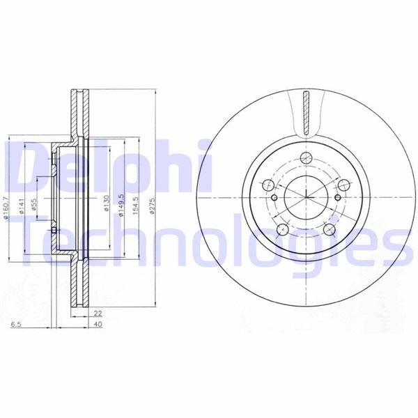 Toyota Urban Cruiser Ön Fren Diski Delikli DELPHI