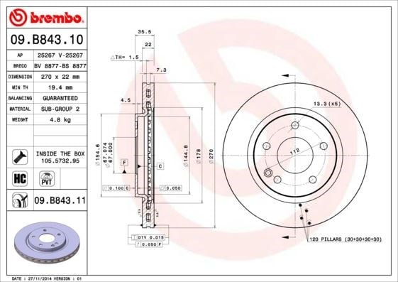 Mercedes Vaneo W414 Ön Fren Diski BREMBO