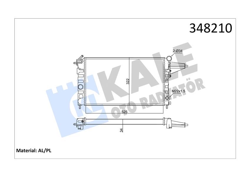 Opel Vectra A 1.6-1.8 Radyatör KALE-RADYATOR