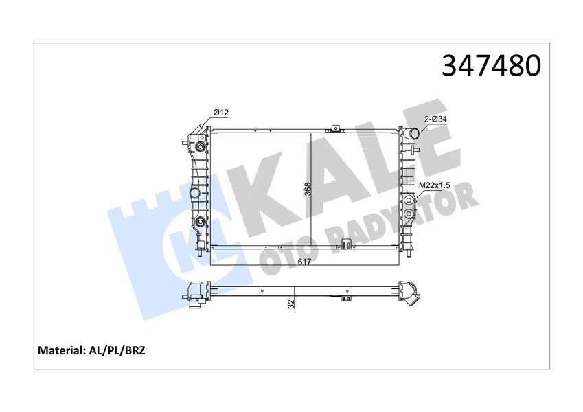 Opel Vectra A 1.6I 1.8I 2.0I Su Radyatörü KALE-RADYATOR
