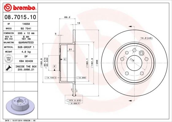 Opel Vectra B Arka Fren Aynası BREMBO