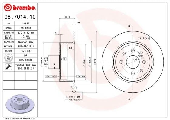 Opel Vectra B Arka Fren Aynası BREMBO
