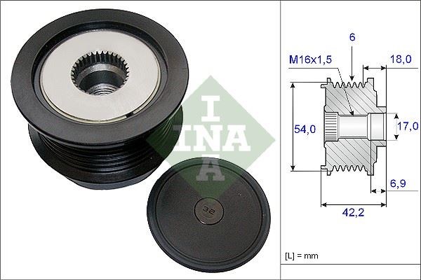 Opel Vectra C Astra H Zafira B Signum Alternatör Kasnağı Rulmanlı 1.9 CDTI INA