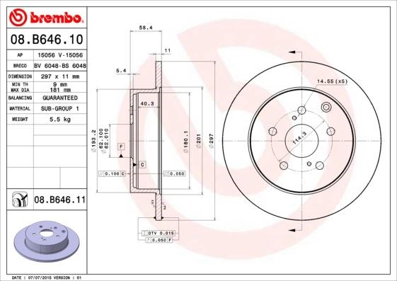 Toyota Verso Arka Fren Diski Dolu Tip BREMBO
