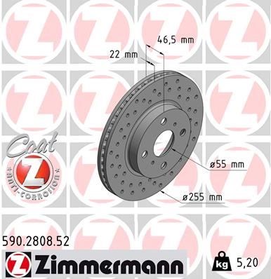 Toyota Vios Yaris Ön Fren Diski Delikli ZIMMERMANN