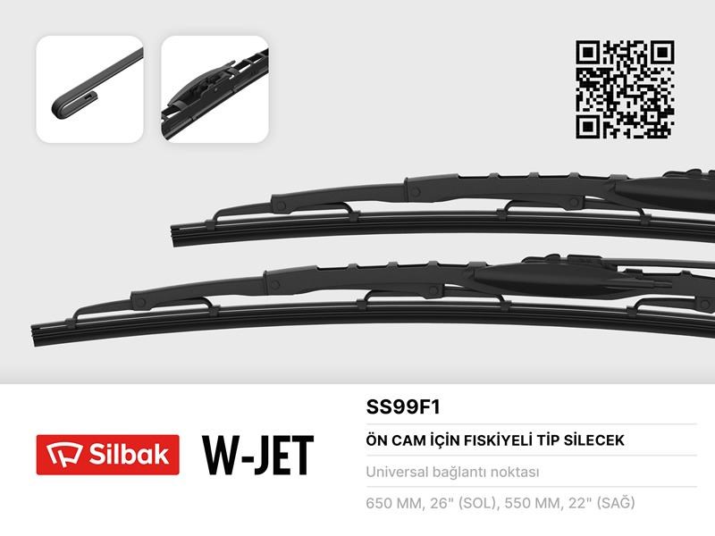 Mercedes Vito Silecek Süpürgesi Metal Tipi Fıskiyeli 650/550mm SILBAK