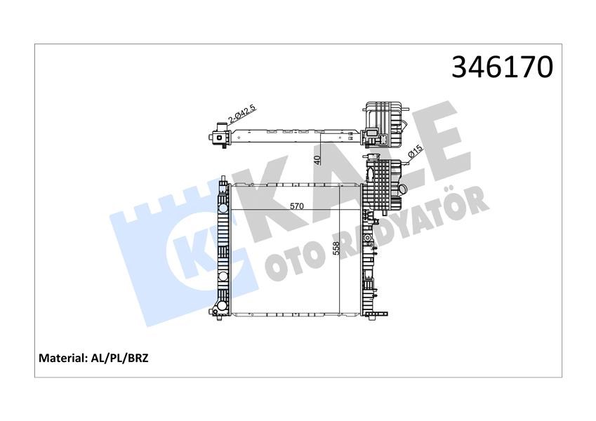 Mercedes Vito W638 Motor Su Radyatörü Klimasız KALE-RADYATOR