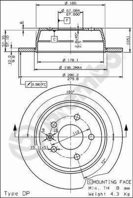 Mercedes Vito W638 Arka Fren Diski BREMBO