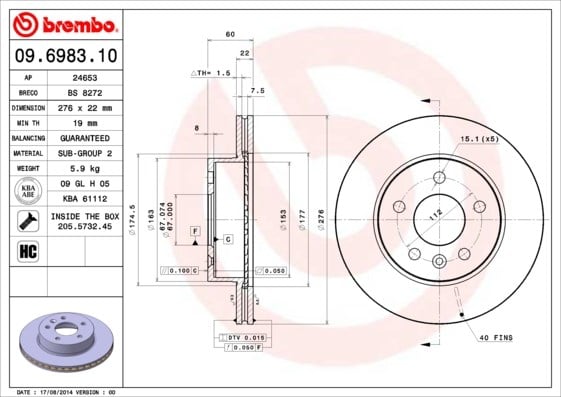 Mercedes Vito W638 Ön Fren Diski BREMBO