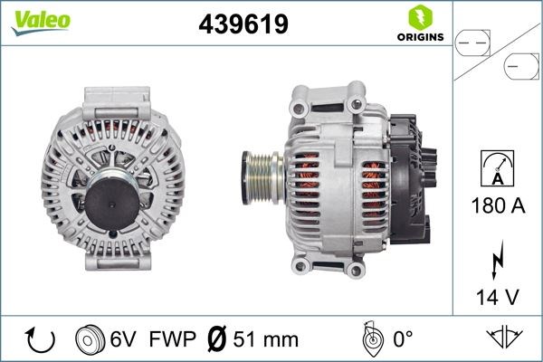 Mercedes W639 B906 Alternatör 14V 180A VALEO