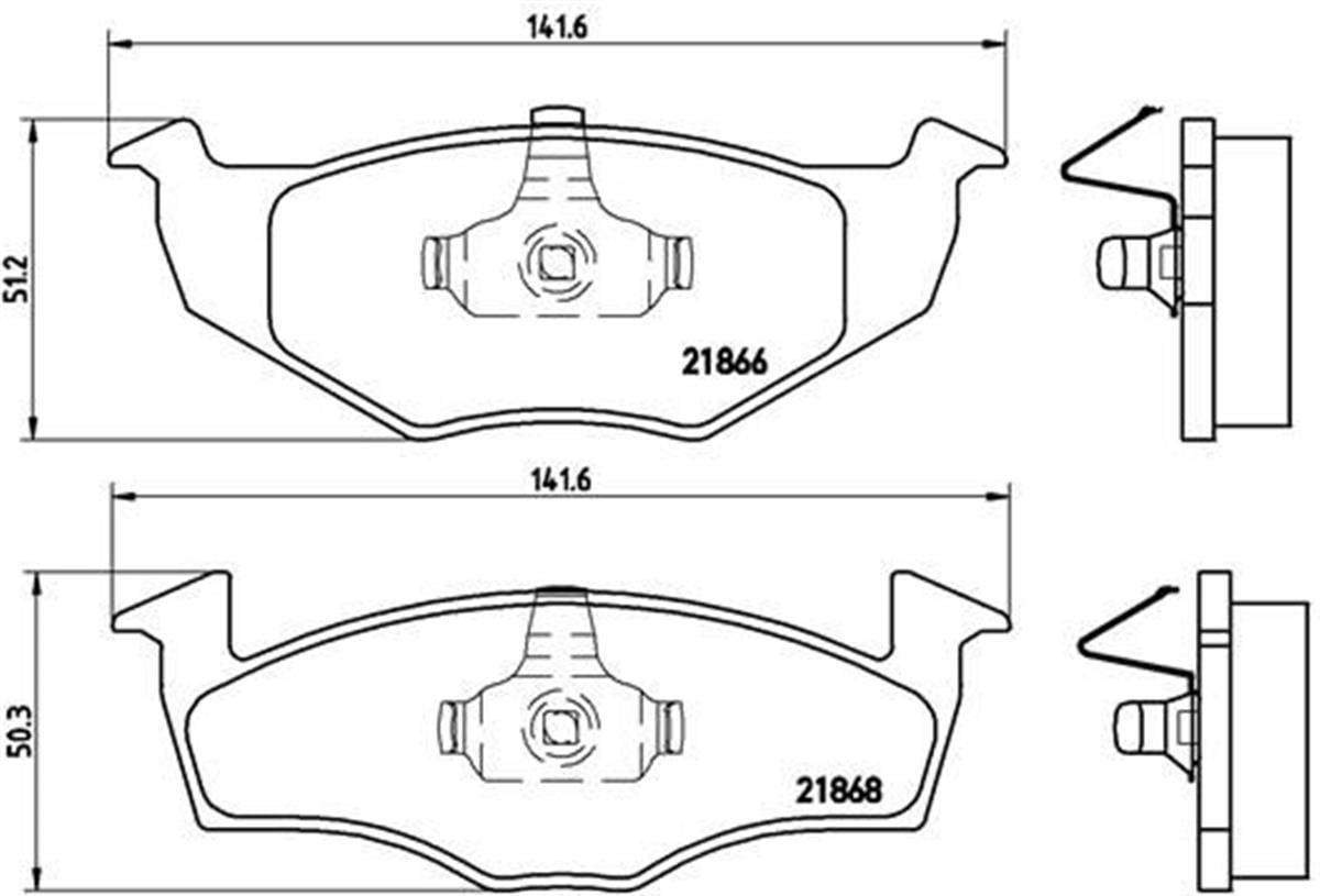 Vw Polo (95-10) Fabia (00-10) Ön Fren Balatası Brembo Kablosuz 6N0698151c