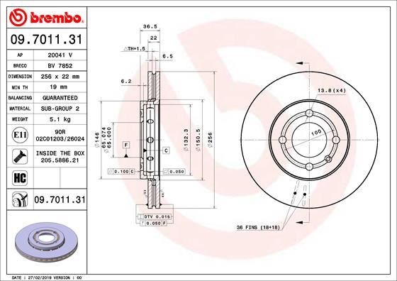 VW Ön Fren Diski UV Kaplamalı BREMBO