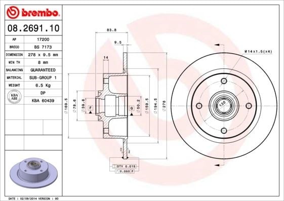 Volkswagen Ön Fren Diski Standard BREMBO