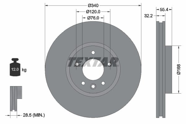 Volkswagen T5 Ön Fren Diski TEXTAR