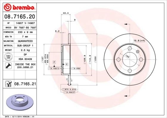 Volkswagen Arka Fren Diski UV Kaplamalı BREMBO