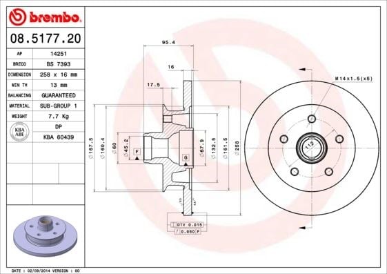 Volkswagen Ön Fren Diski Standard BREMBO