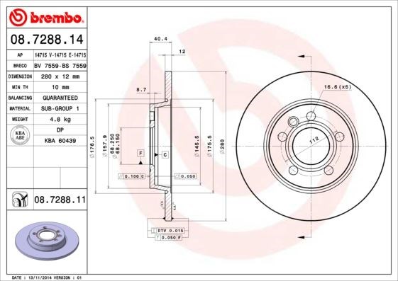 Volkswagen California T4 Arka Fren Diski BREMBO